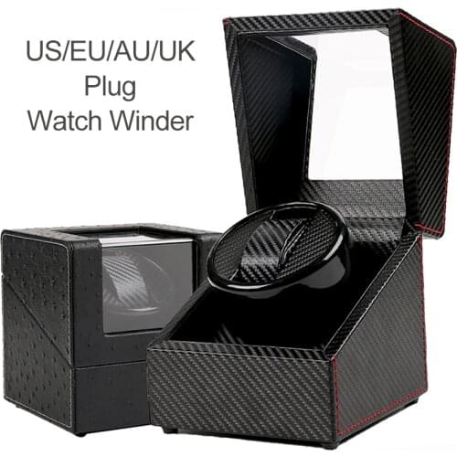 Fashion Black Automatic Watch Winder Box High Class Leather Winding Storage Holder Display Watch Box Durable Quiet Motor Shaker