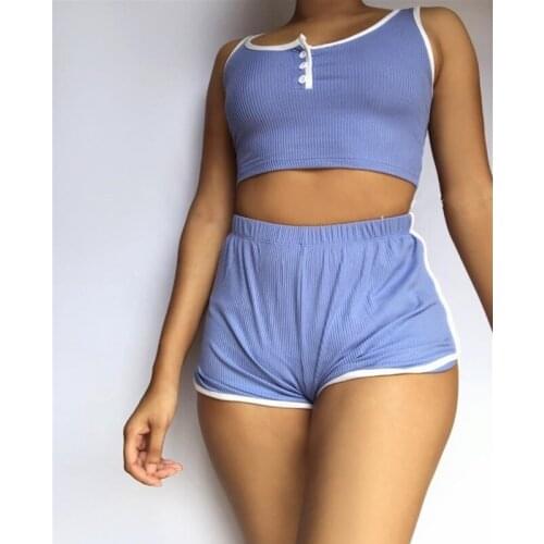 Fashion Soft Knitted 2 Piece Set Tracksuits Sexy Yoga Running Fitness Sportswear Women Crop Top+Shorts Casual Outfits Streetwear