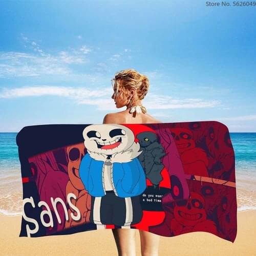 Cartoon Game Undertale Beach Towel Summer Towels Bathroom Kids Gift Bath Towel Swim Christmas Towels Beach Towel Quick Dry
