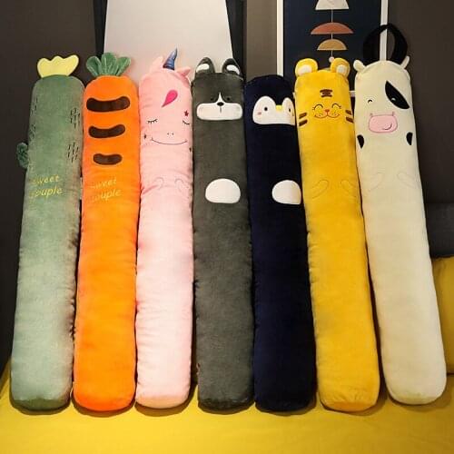 60-130cm Soft Long Sleeping Pillow Stuffed Unicorn Cats Husky Dog Cow Carrot Plush Toys Lovely Doll Sofa Bed Decor Girls Gifts