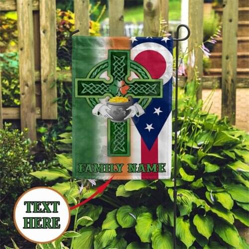 Customize Text Saint Patricks Day 3D Printed Garden Flags Hanging House Flag Garden Flag Decoration Double-sided Printing 01