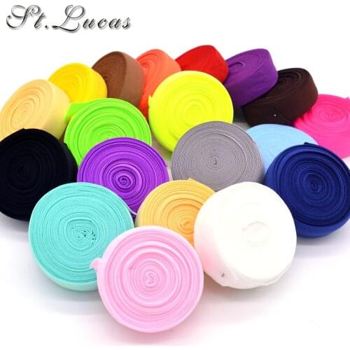New brand 3/4''(20mm) matt color binding tape elastic ribbon webbing trim lace solid headwear handmade DIY decoration crafts