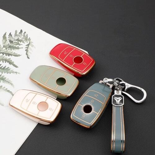 New Soft TPU Car Key Cover Case Shell For Mercedes Benz A C E S G GLS Class W177 W205 W213 W222 G63 X167 Protective Bag Ring
