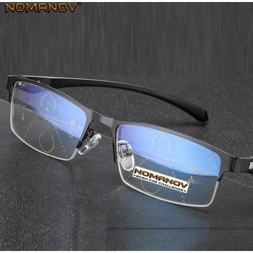 Commercial Alloy Frame Anti-fatigue Lens Men Women Progressive Multifocus Reading Glasses Add 75 100 125 150 175 200 To400