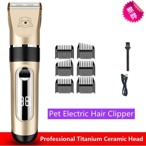 Pet Electric Hair Clipper Hair Clipper Cat Dog Pet Supplies Rechargeable Pet Shaver Waterproof With LCD Screen Low Vibration