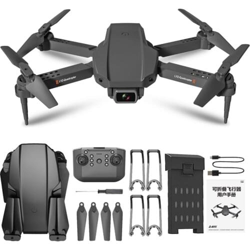 Portable Drone Ultra-Clear Dual-Lens Camera 4-Axis Gyroscope 4 High-Brightness LED Lights Aerial Camera 360° Anti-Shake UAV