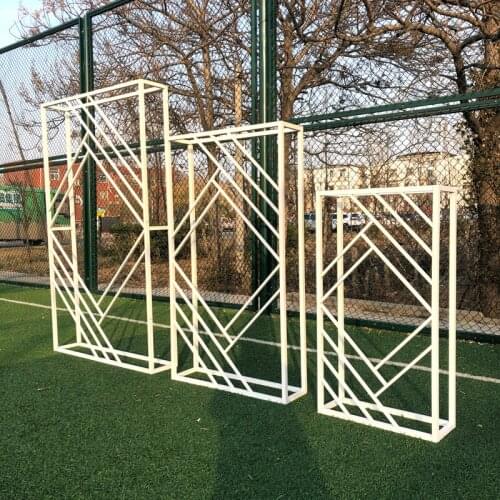 Wedding Arch Backdrop Props Wrought Iron Geometric Square Frame Party Stage Screen creative background Stand