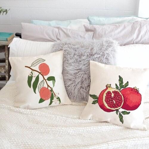 Cartoon Fruit Printing Throw Pillow Sofa Bedroom Hotel Car Gift Friend Gift Decoration Polyester Cushion Cover Kussensloop 45*45