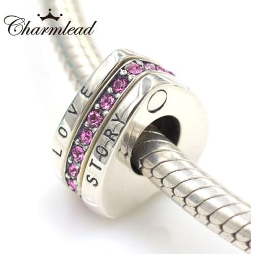 Charmlead Fit Pandora Charms Bracelet 925 Sterling Silver Charms Love Story Heart Charm Beads DIY Bracelet Jewelry Findings