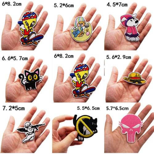 Cute straw hat dog cat Embroidered Patches Clothes Stickers Apparel Accessories Badge TO HAT CLOTHING