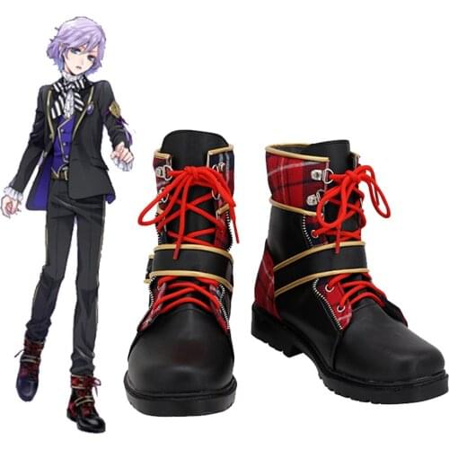 Twisted Wonderland Pomefiore Epel Felmier Cosplay Shoes Black Red Boots Custom Made