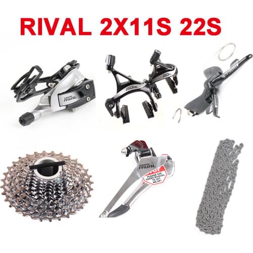 SRAM RIVAL 2X11 22 Speed Road Bike Groupset Road Bicycle Derailleur Cassette Shiflter Lever Cassette 11-28T 11-32T No Crankset