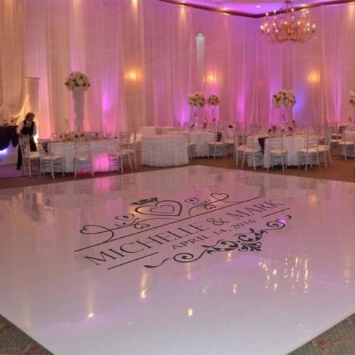 Wedding Dance Floor Sticker Vinyl Design Wall Decals Beauty Fashion Ornament Party Decor Custom Name & Date Sticker XL06