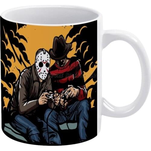 Dark Gamers White Mug Coffee Mug Afternoon Tea Christmas Cups Ceramic Mug 330ml for Coffee Scary Halloween Jason Voorhees Friday