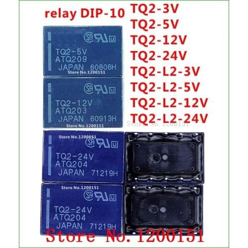 TQ2-3V TQ2-5V TQ2-12V TQ2-24V TQ2-L2-3V TQ2-L2-5V TQ2-L2-12V TQ2-L2-24V 1a relay dip-10