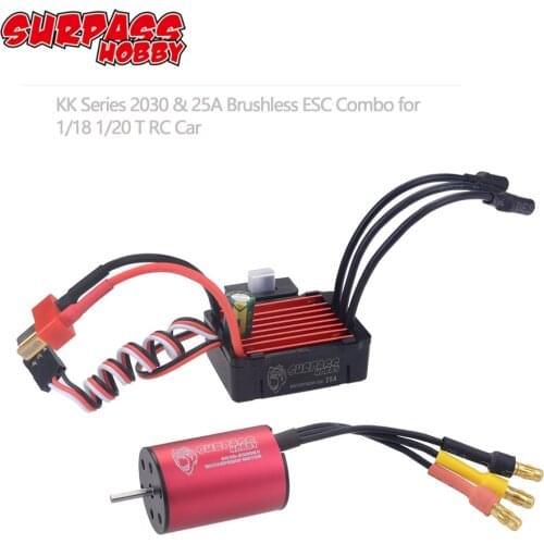 SURPASSHOBBY KK Waterproof Combo 2030 6500KV 7200KV 4500KV 2S Brushless Motor w/ 25A ESC for 1:20 1:18 GTR/Lexus RC Drift Racing