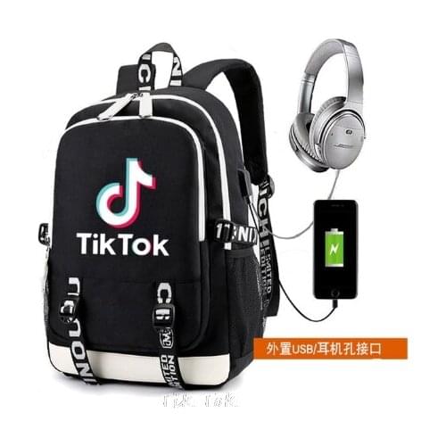 Waterproof Backpacks Oxford TIK TOK Printed USB Travel Backpack Students School Bags for women men Custom Shoulder Bags