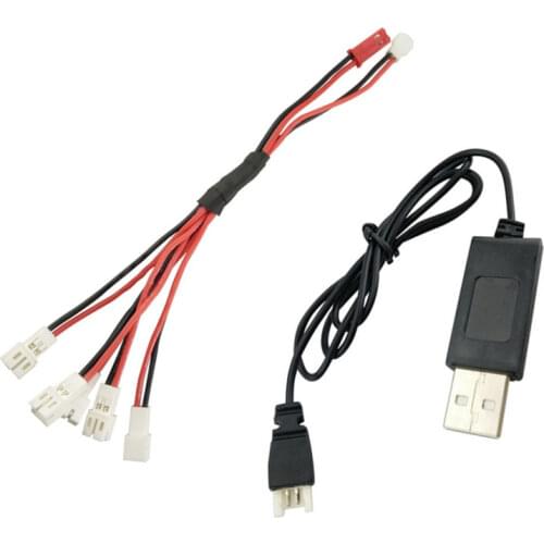 3.7V Lithium Battery USB Charger And 5 In 1charging Cable 2.0 Connector For Wltoys V911 V911-1 V911-2 F929 F939 H36 E010