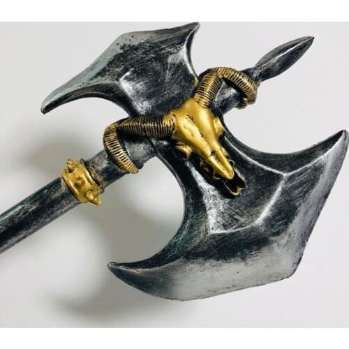 1:1 Cosplay Knight WOW Double-edged Black Axe Weapon Halloween 1:1 Role Play Movie Anime Cos Gift Safety PU