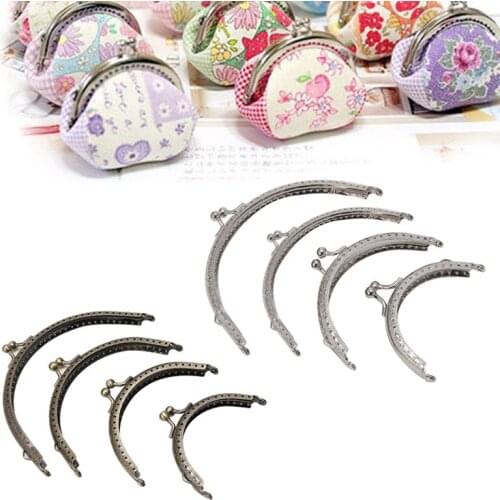 1PC Retro Jewlery Metal Flower Purse Bag DIY Craft Frame Kiss Clasp Lock Bronze Silver