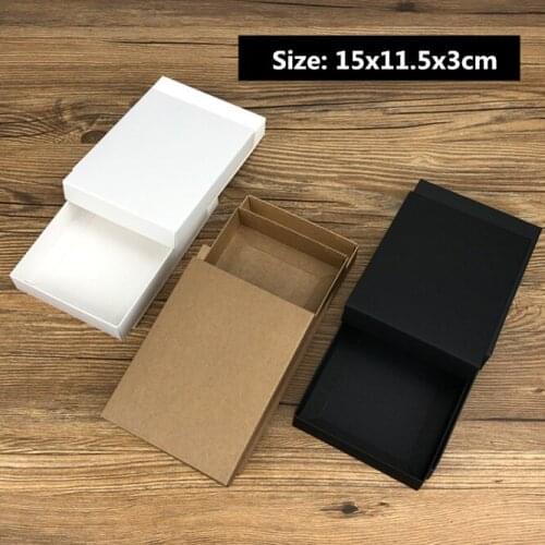 100PCS 15x11.5x3cm Kraft packing Valentines gift box handmade soap candy For Wedding Decorations Event Supplies Storage Box