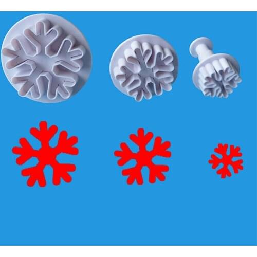 DIY 3pcs Thick snowflake shaped Cake Molds Mould Fondant Tools Cookie Cutter Biscuit Christmas Baking Sugarcraft Mold