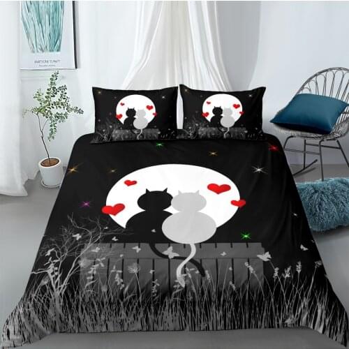 3D Design Duvet Cover Sets Bedding Sets Quilt Covers Pillow Cases King Queen Full Double Size Cat Custom Design Bedding sets
