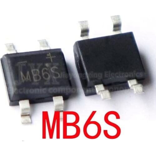 50PCS/LOT MB6S 600V 0.5A SOP-4 SMD rectifier diode bridge mb6s