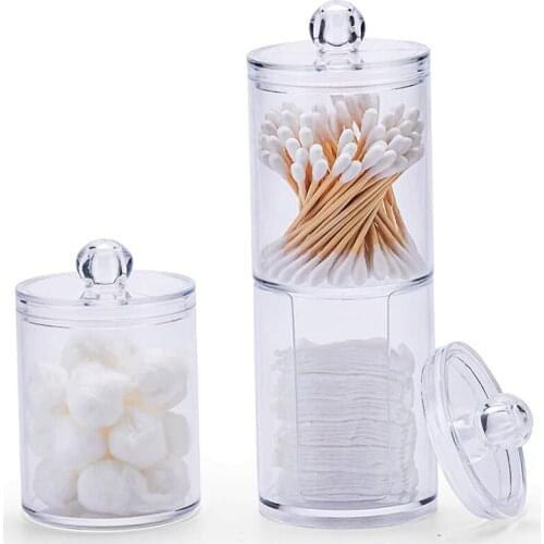 Acrylic Cotton Swabs Organizer Makeup Qtip Container Cosmetic Makeup Cotton Pad Organizer Jewelry Storage Box(Empty Box)