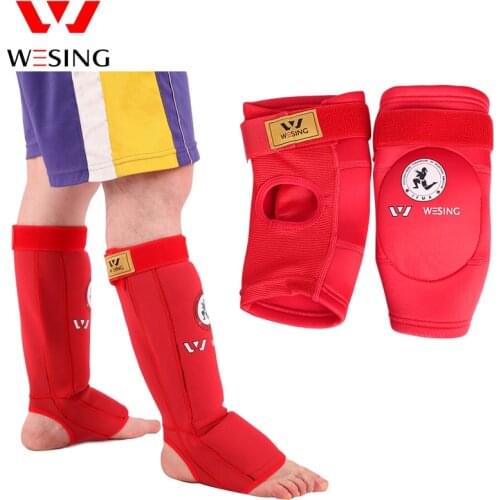 Wesing Boxing MMA Muay Thai Shin Guards Elow Support Pad Martial Arts Competition Training Leg Protective Gear