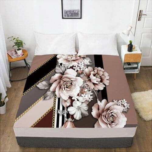 Elastic fitted sheet Bed sheet With An Elastic Band 150/180/200/160*200 Mattress Cover Bed cover 1pc Rustic flower Mixed color
