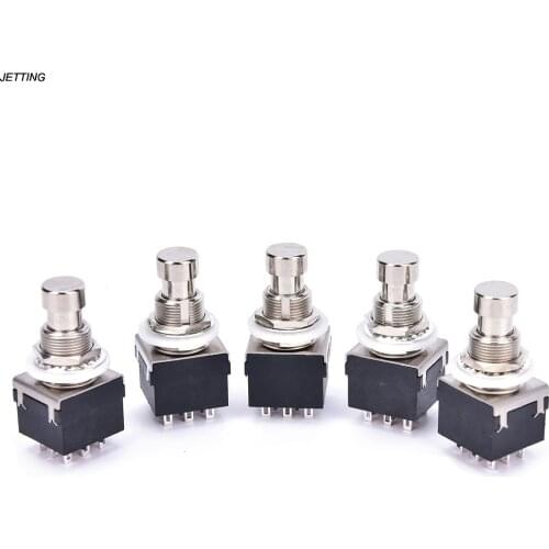 IRIN 5 Pcs 3PDT effect button switch black 9-Pin Guitar Effects Stomp Switch Pedal Box Foot Metal True Bypass