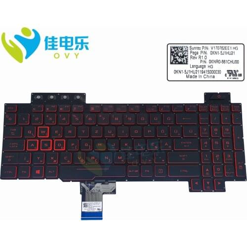 Hungary backlit keyboard for Asus TUF FX505DT Gaming Laptop Computer 15.6 FX504GE FX504GM FX504GD keyboards New 0KNB0 661CHU00