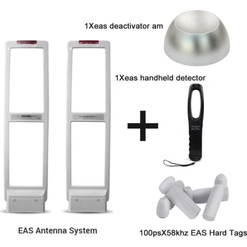 High quality EAS antenna EAS security system Kit with hard Labels tags & Disassembler & Handheld Tester