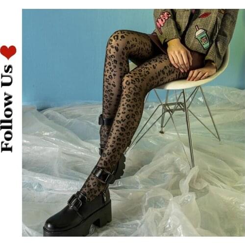 Leopard Sexy Black Pantyhose Female 2020 New Letter Print Pantyhose Plus Size Tights Women Ultra-thin Arbitrary Cut Pantyhose