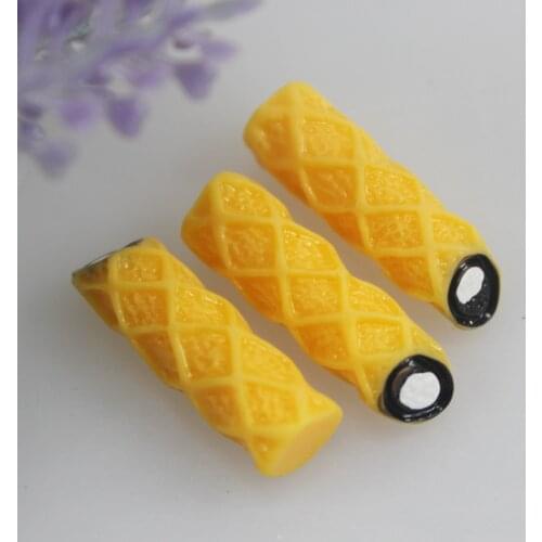 Yellow Brown Color Sweet Pieces Miniature Waffle Wafer Stick Cabochons For Kids
