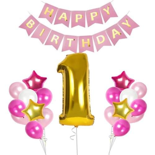 Baby Shower Helium Foil Balloons 1TH Happy Birthday Party Decoration Kids Inflatable Classic Toys Theme Set Balloons Bouquet