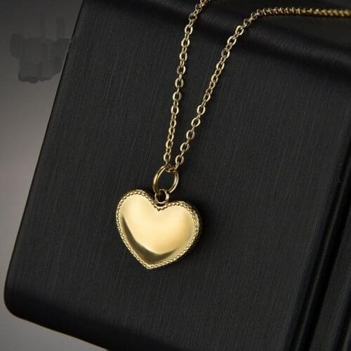 XIYANIKE 316L Stainless Steel Gold Color Heart Necklaces Thick Chain Choker 2021 Pendants For Women Fashion Party Jewelry Gift