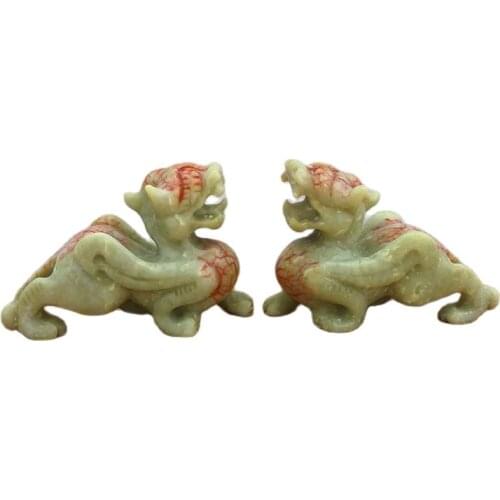 A pair of ornaments in Xiuyu, zhenzhai, Zhaocai, furnishings, opening gifts, living room, office, handicraft furnishings