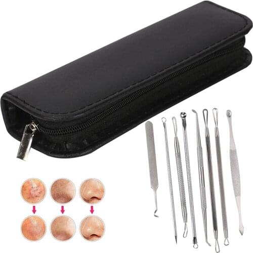 8pcs/set Professional Comedone Squeezer Set Blackhead Remover Blackhead Pimple Acne Remover Tool