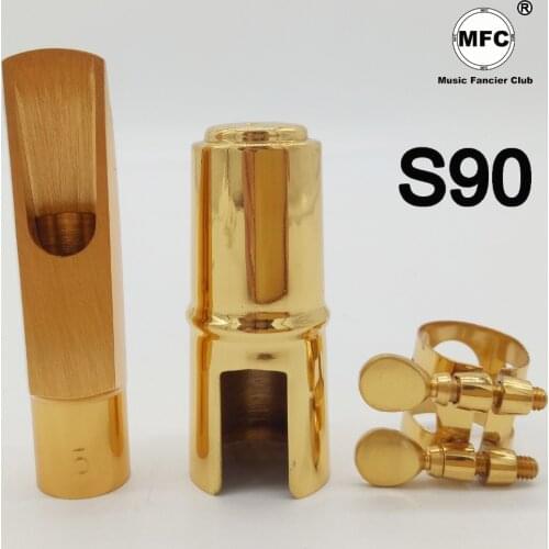 Professional Tenor Soprano Alto Saxophone Metal Mouthpiece Gold Lacquer S90 Mouthpiece Sax Mouth Pieces 5 6 7 8 9