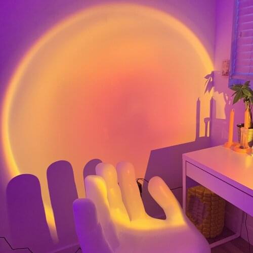 Rainbow LED Sunset Lamp Projection Night Light Atmosphere Table Sunset Project Lamp for Girls Home Room Bedroom Wall Decoration