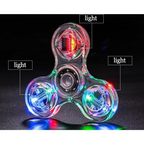 Spinner Glow in the Dark Adult Toy Anti Stress Led Tri-Spinner Autism Luminous Spinners Kinetic Gyroscope for Children