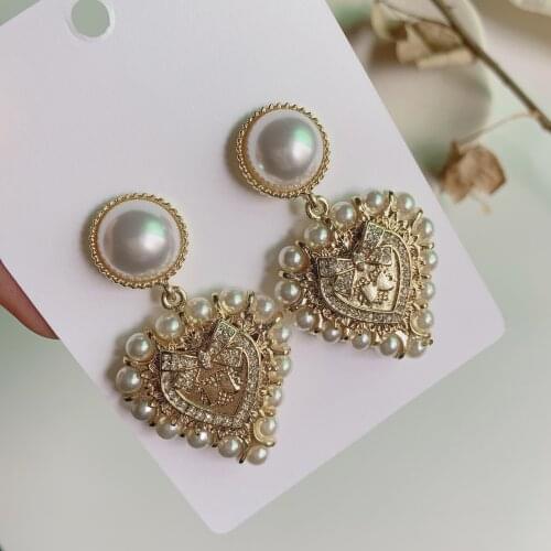 Mimiyagu gold plated bohemian boho heart drop earrings party jewelry for women