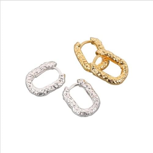 VENTFILLE 925 Sterling Silver Earrings Charm Women Trendy Jewelry Heart Rectangle Gold Color Party Accessories Gifts Round Gold