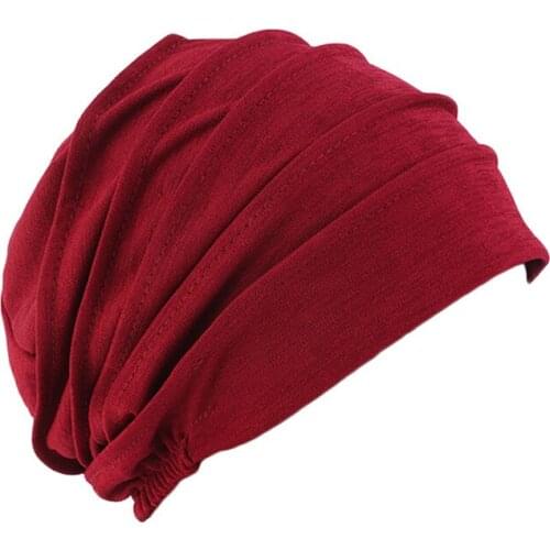 New Women Solid Color Turban Cap Ladies Quality Chemotherapy Headband Muslim Headscarf For Female Hair Accessories
