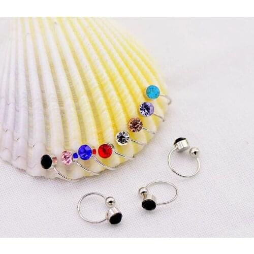 1pair Women Girl Clip On Earrings U Shape Crystal Rhinestone Ear Clip Stainless Steel Ear Cuff Korean Fashion Jewelry Gift 2021