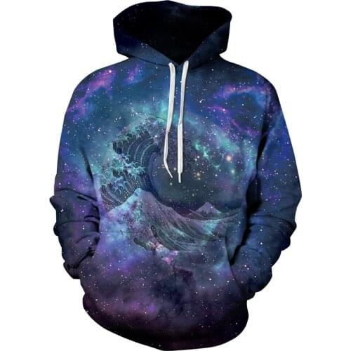 2017 Hot Series Space Galaxy Sweatshirt Hoodies 3D Print Hip Hop Coats Casual Sweat Shirt Men Women Hooded Tops Plus Size