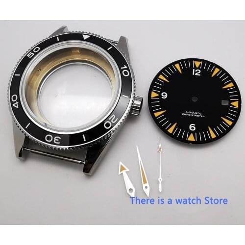 41mm Ceramic Bezel Mens 316 SS Watch Case dial hands fit Miyota 8205/8215,ETA 2836,DG2813/3804 mechanical Wristwatch waterproof