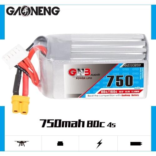Gaoneng GNB 750mAh 14.8V 4S 80C/160C Lipo battery with XT30 or XT60 Plug for FPV Racing Drone RC Quadcopter helicopter parts